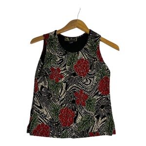 Mirasol Floral Print‎ Embroidered Sleeveless Top Size Small NWT